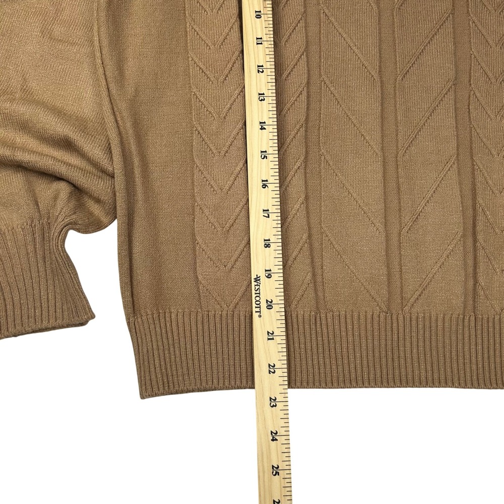 Ellen Tracy Womens Camel Brown Cable Knit Turtleneck Sweater Medium - Picture 3 of 8
